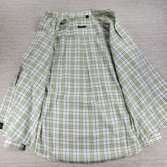 Burberry London Mens Shirt Large Green Plaid Button Down 100% Cotton - Picture 5 of 15